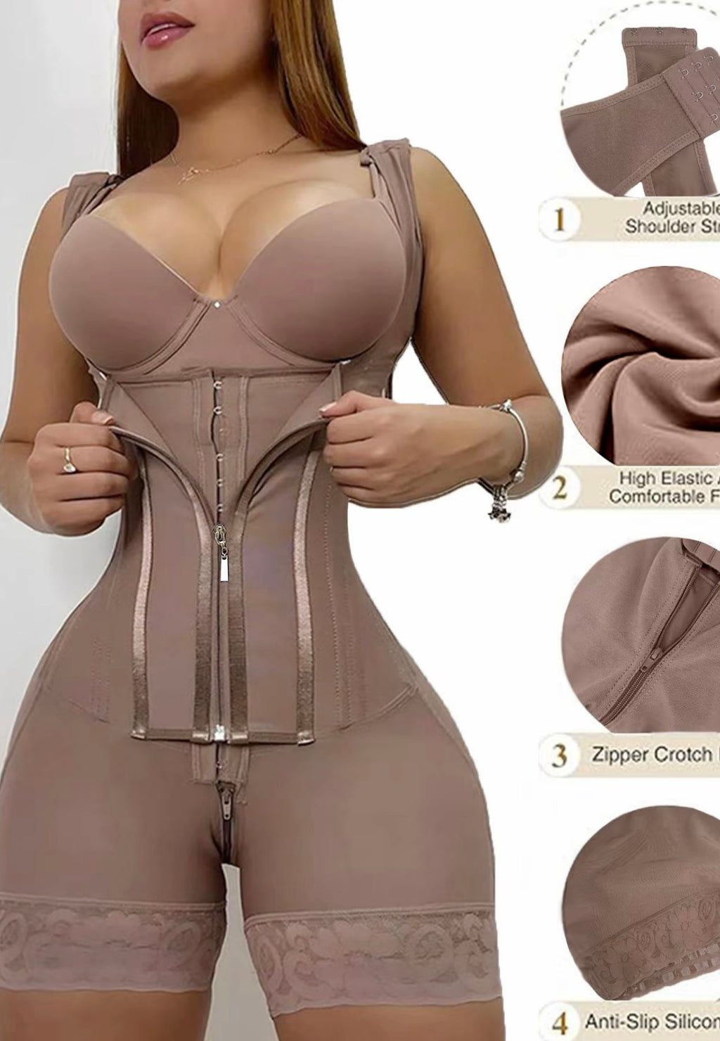 Women Colombian Shapewear,Faja Body Shaping , Tummy Control Body Shaperwear, Buttock Lifting,Thigh Slimming Bodysuit