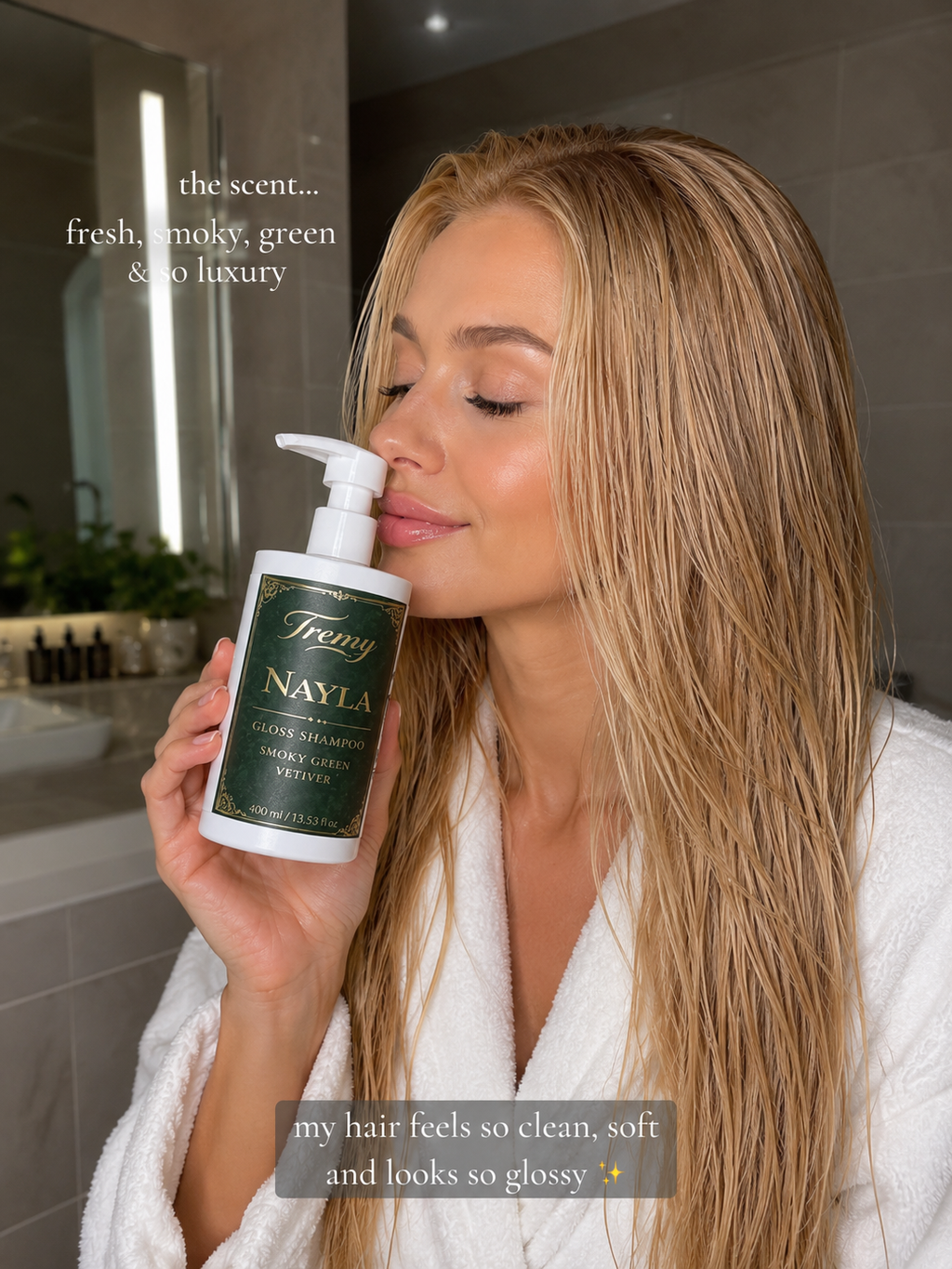 Green Vetiver Shampoo for Oily Scalp - Tremy Nayla | 400ml