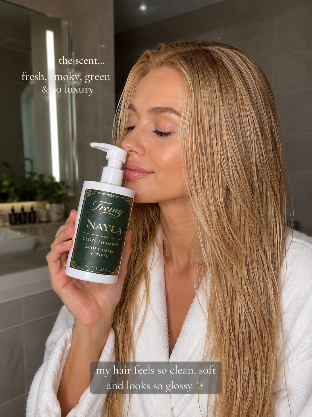 Green Vetiver Shampoo for Oily Scalp - Tremy Nayla | 400ml