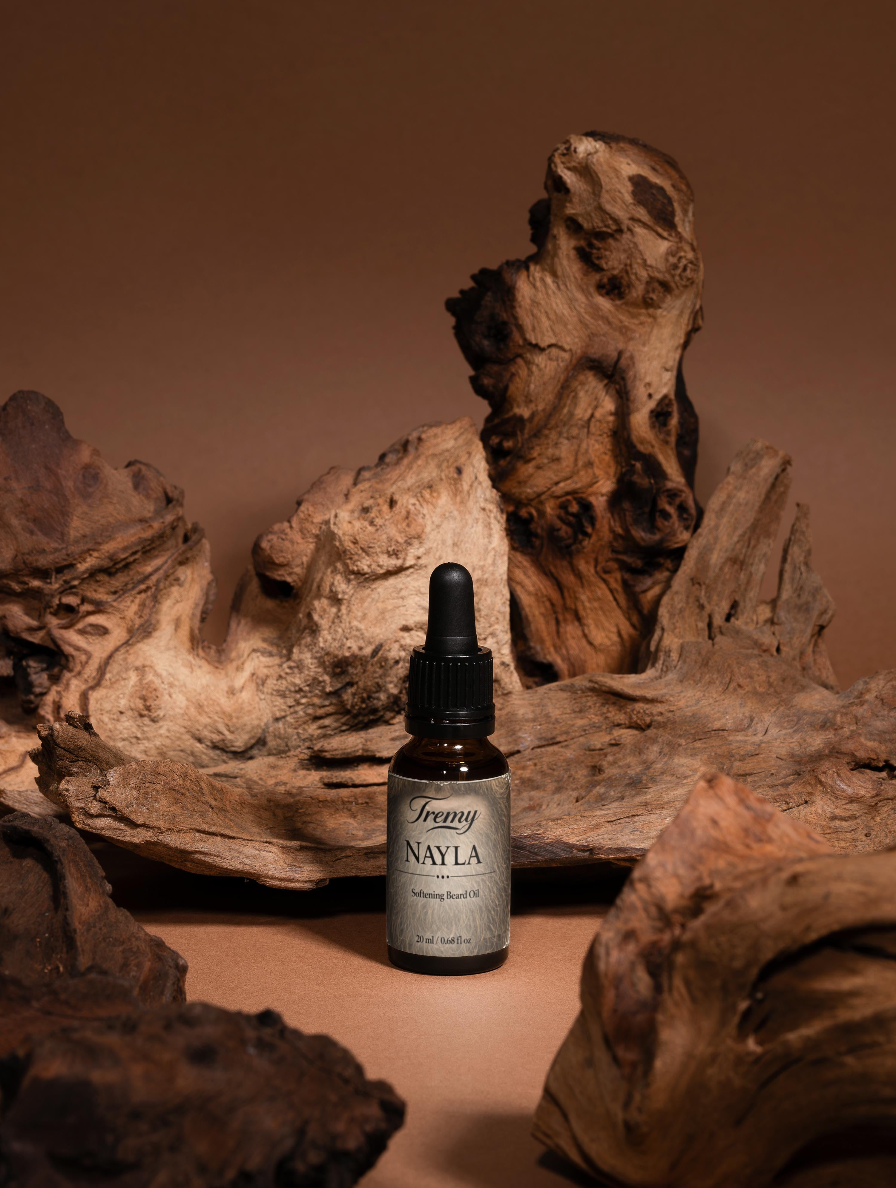 Tremy Nayla Softening Beard Oil for beard hydration and grooming
