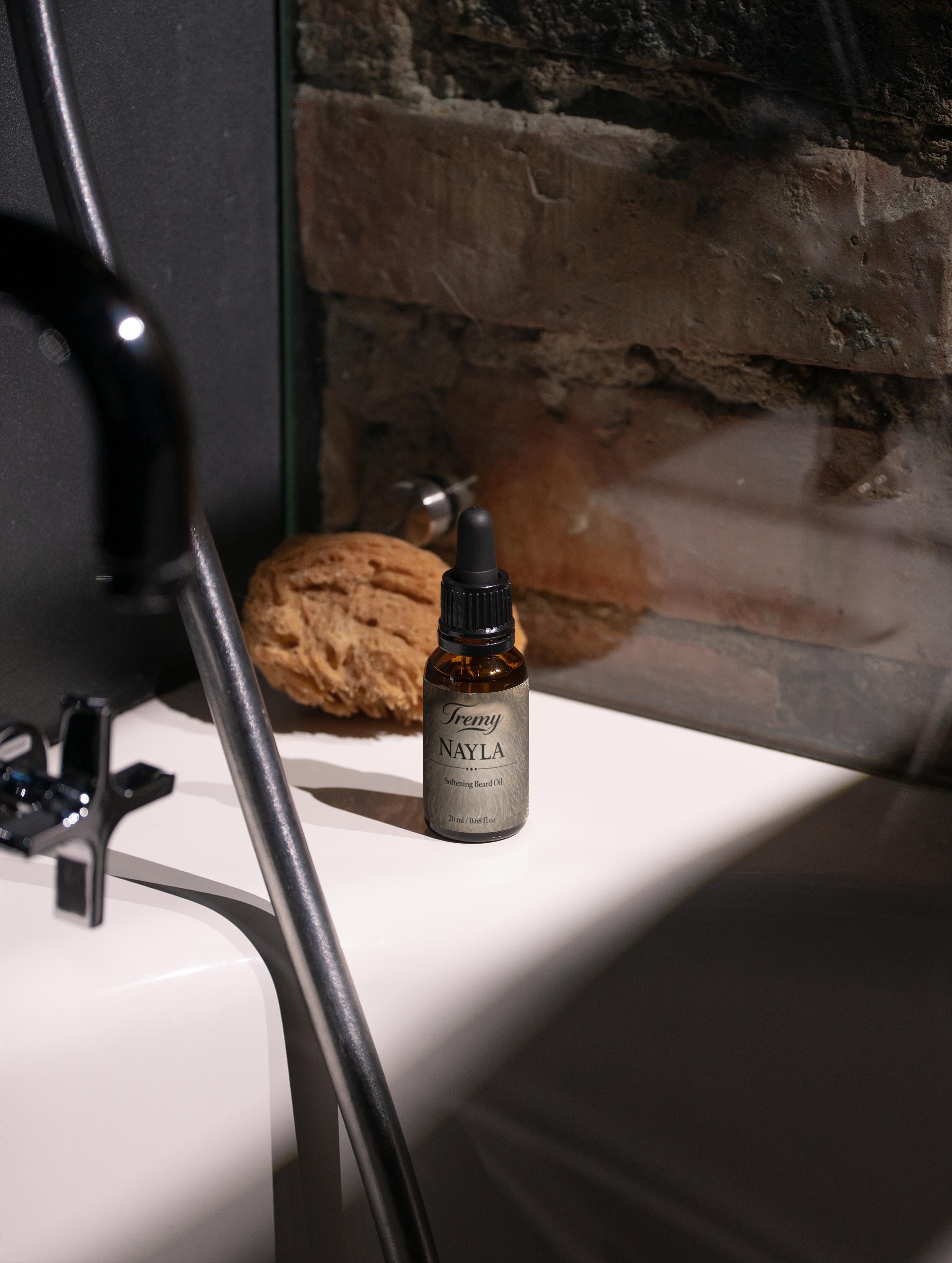 Tremy Nayla Softening Beard Oil for beard hydration and grooming