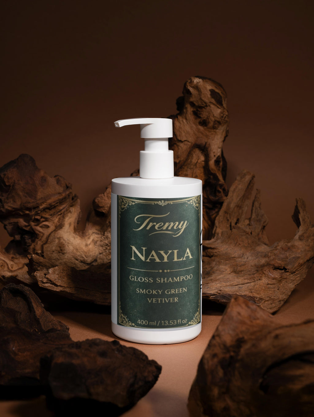 Tremy Nayla gloss shampoo smoky green vetiver for shiny healthy hair