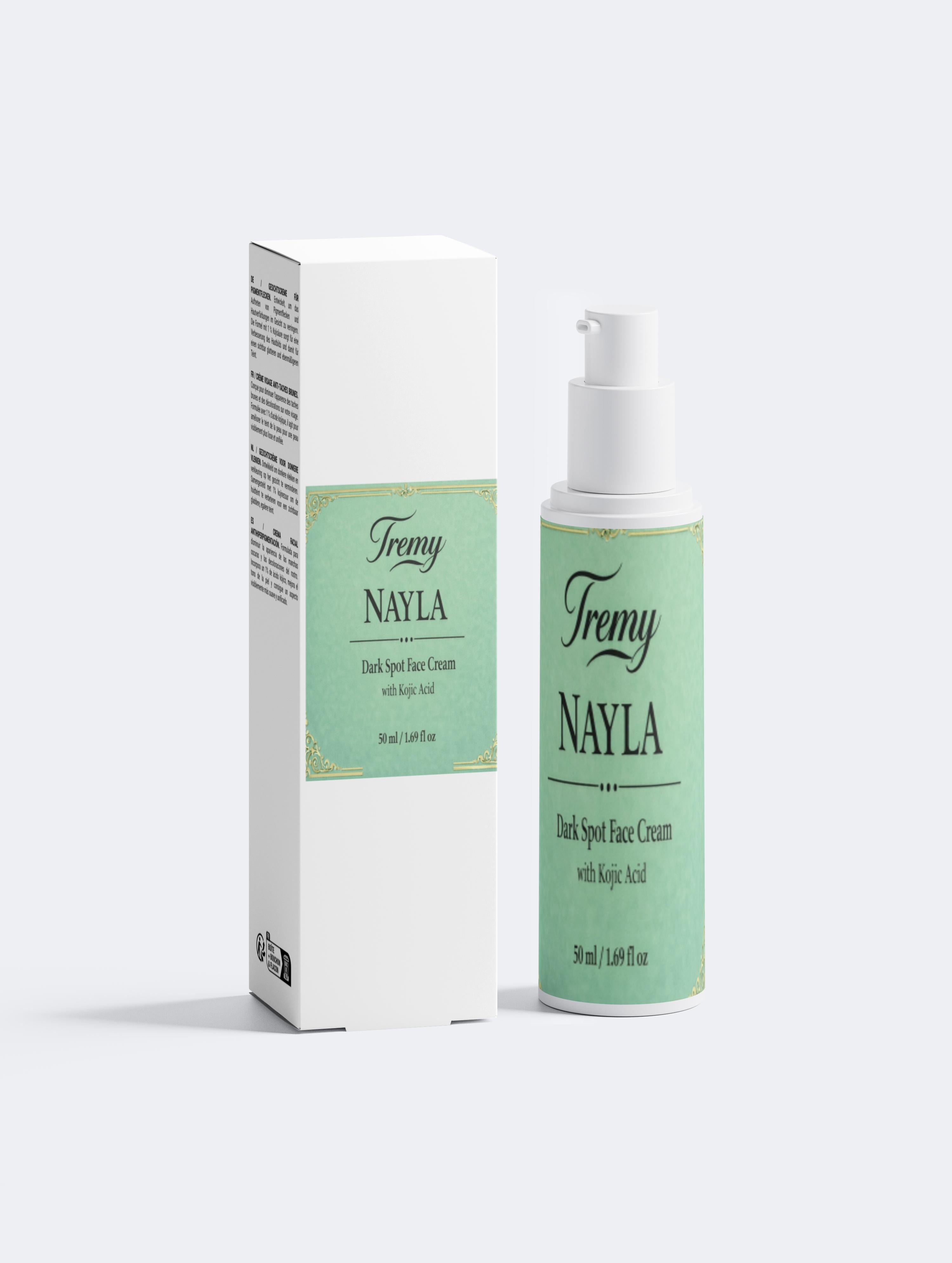 Tremy Nayla dark spot face cream with kojic acid for uneven skin tone

